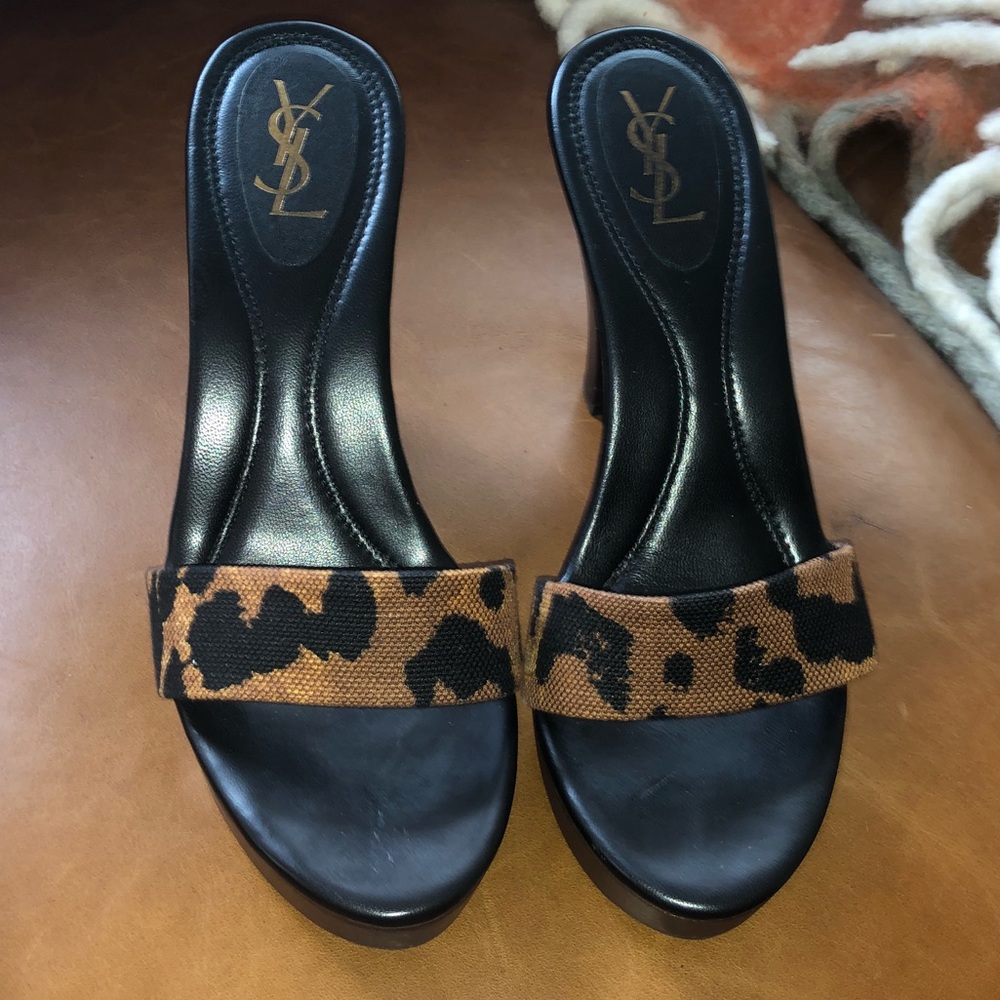 Pre Loved YSL Animal Print Sandals
